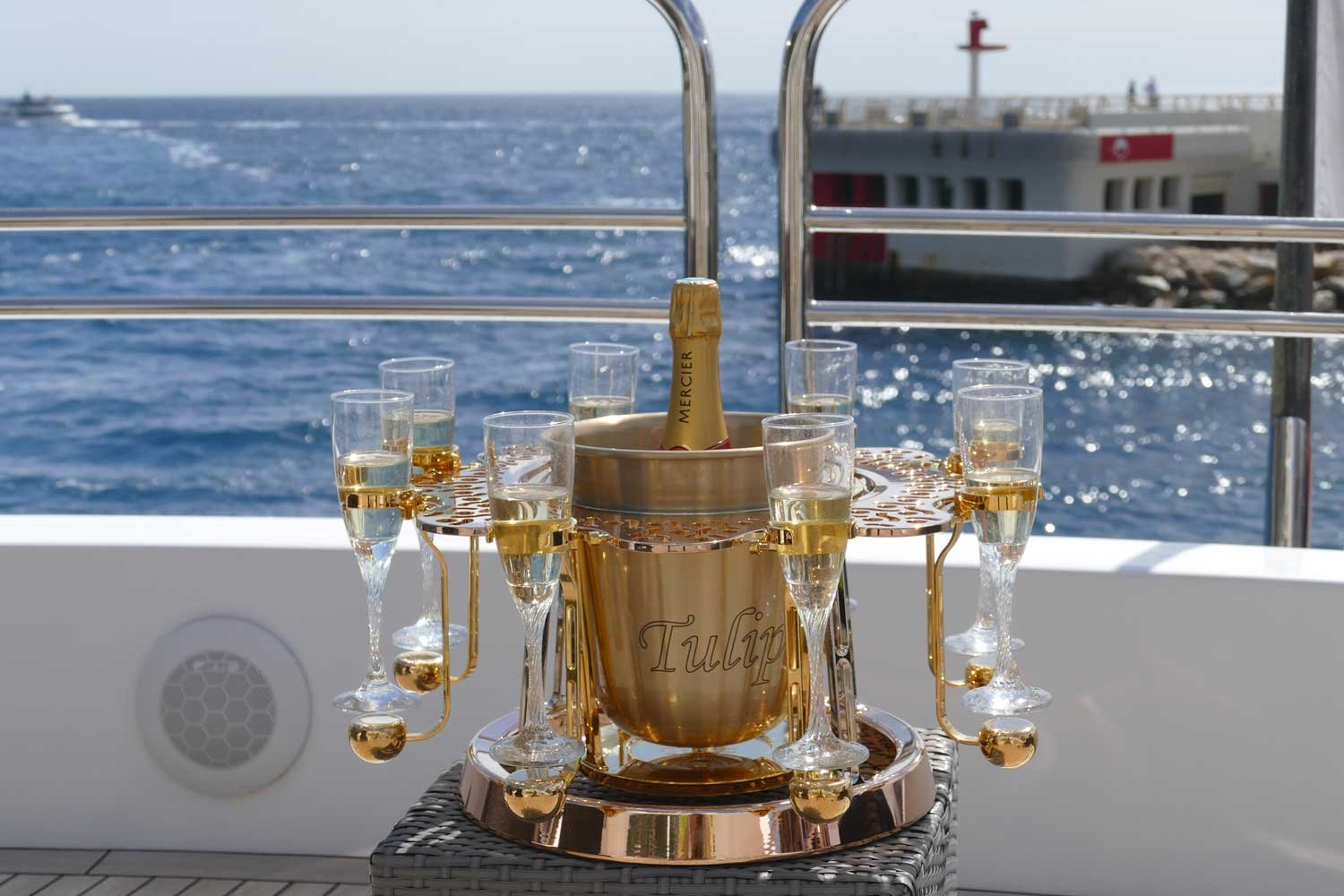 Tulip By Germain luxury champagne bucket Lace edition on Yacht